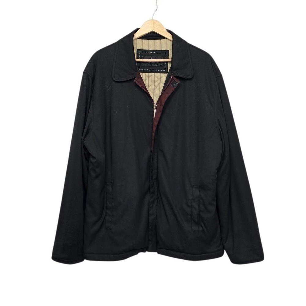 Nicole Miller New York Mens Size Large Black Full Zip Quilted Lined Jacket
